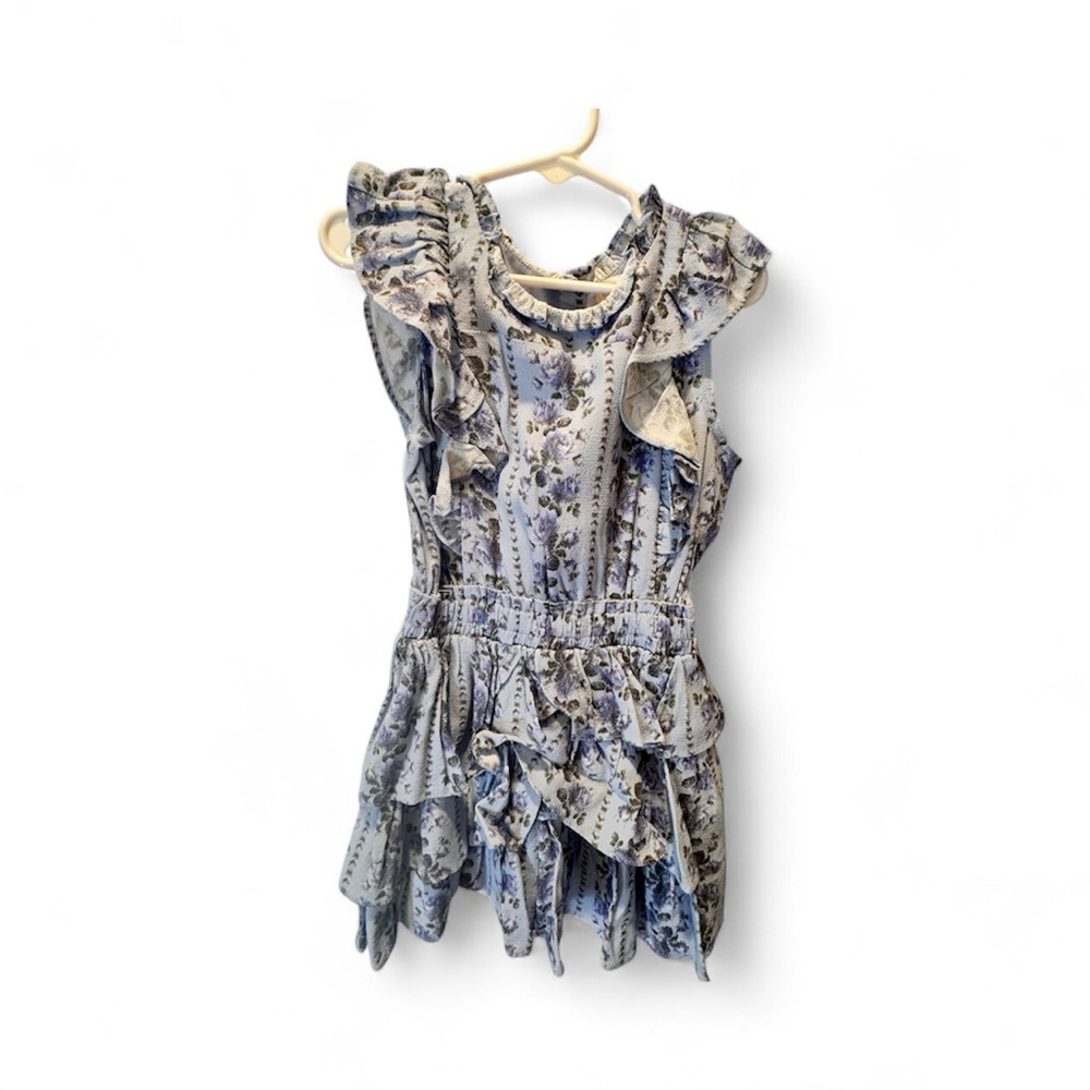 LoveShackFancy Blue and White Decker Dress
